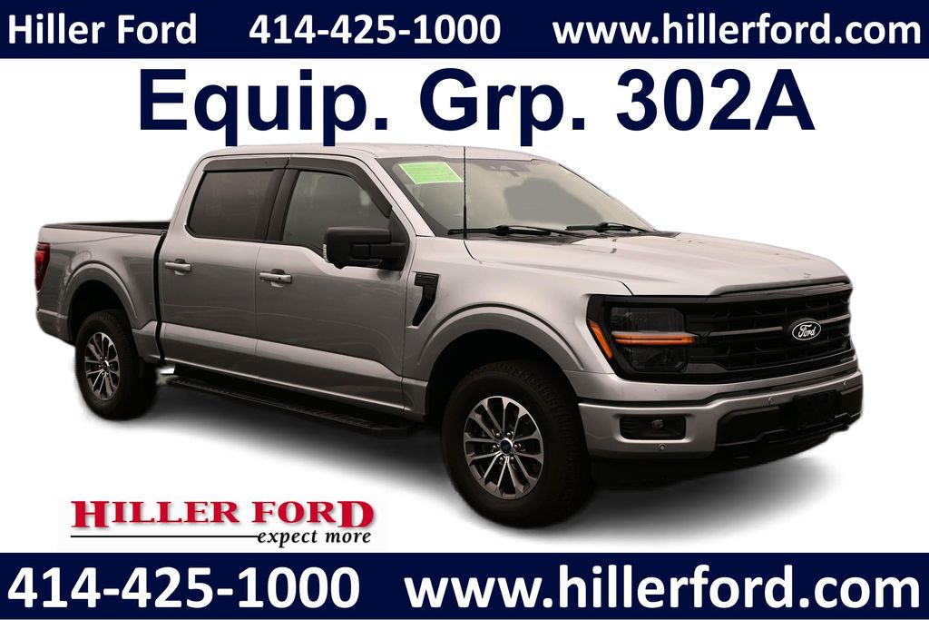 Silver 2024 Ford F-150 XLT SuperCrew 4WD Pickup Truck Four-Wheel Drive Automatic