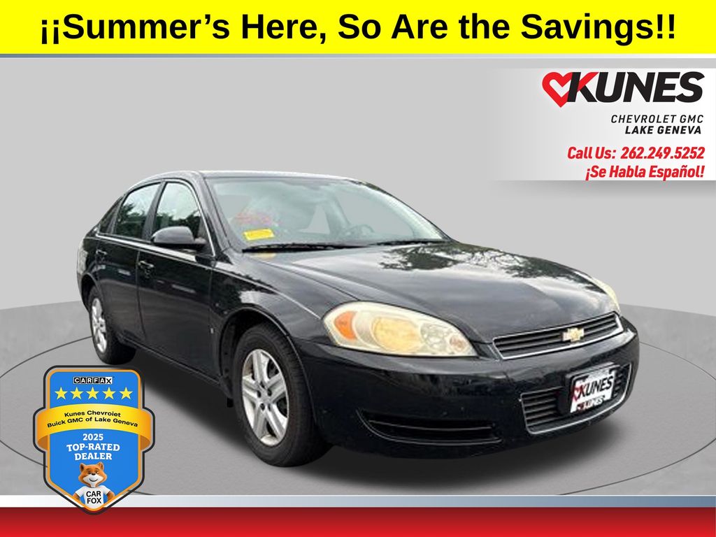 Black 2008 Chevrolet Impala Sedan Front-Wheel Drive 4-Speed Automatic Overdrive