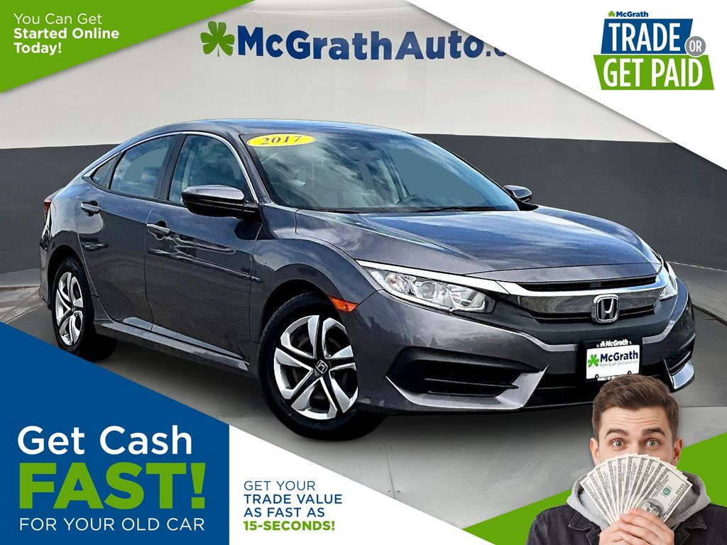 Gray 2017 Honda Civic LX Sedan Front-Wheel Drive Continuously Variable Transmission