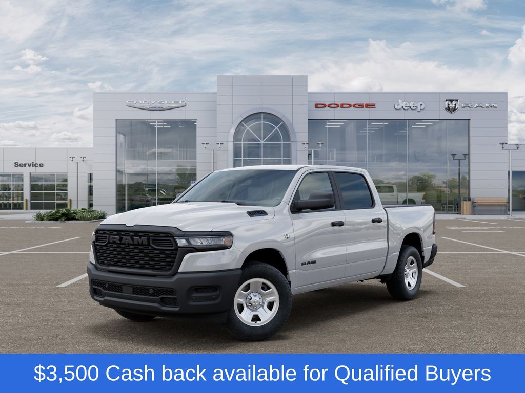 Bright White Clearcoat 2026 RAM 1500 Tradesman Crew Cab 4WD Pickup Truck Four-Wheel Drive 8-Speed Automatic