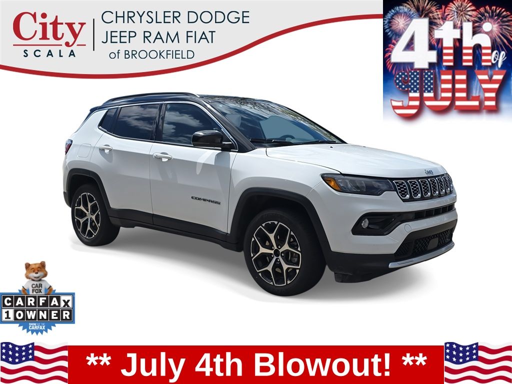 Bright White Clearcoat 2024 Jeep Compass SUV / Crossover Four-Wheel Drive 8-Speed Automatic