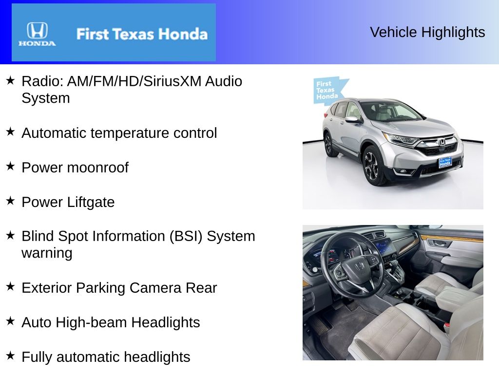 Used Car 2017 Honda Cr-v  Touring For Sale Under $20,000 In Austin, Texas