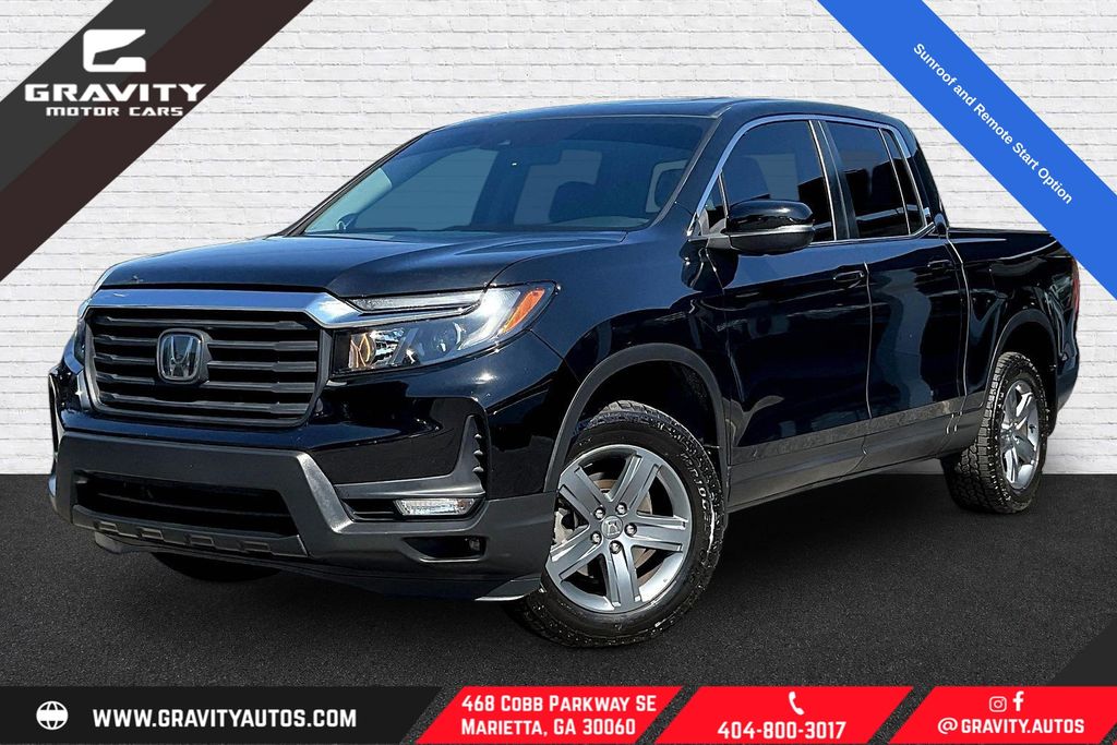Crystal Black Pearl 2021 Honda Ridgeline Pickup Truck All-Wheel Drive 9-Speed Automatic