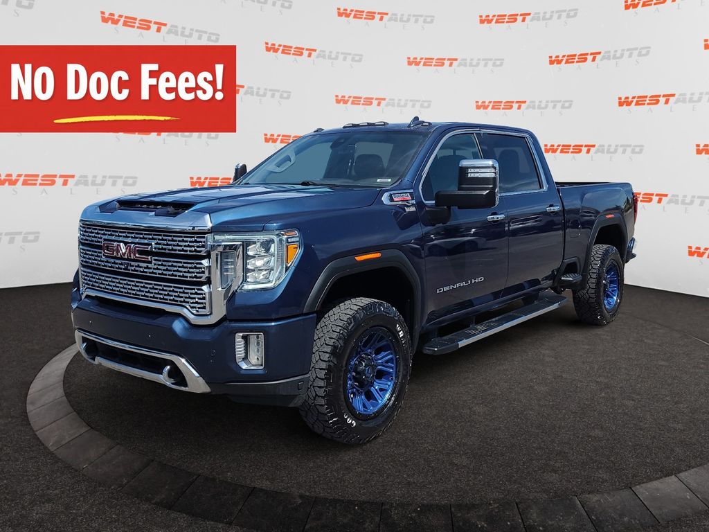Blue 2021 GMC Sierra 3500HD Pickup Truck Four-Wheel Drive Automatic