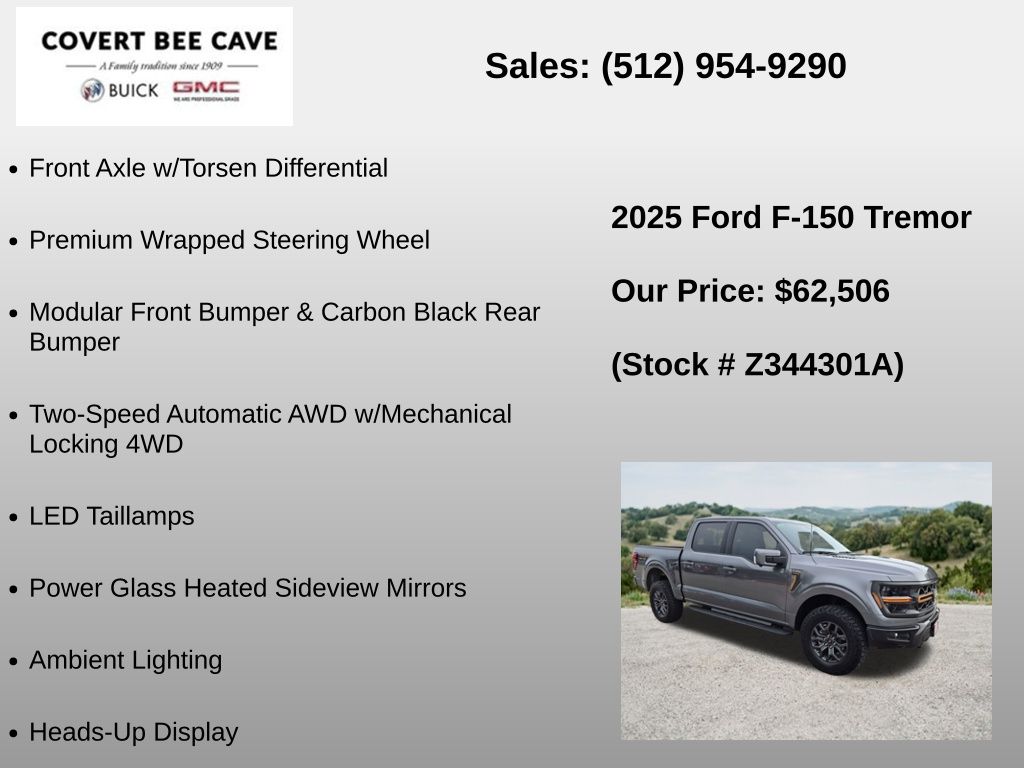 Used Car 2025 Ford F-150  Tremor For Sale Under $70,000 In Austin, Texas