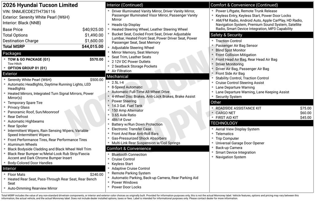 New 2026 White Hyundai Limited image 2