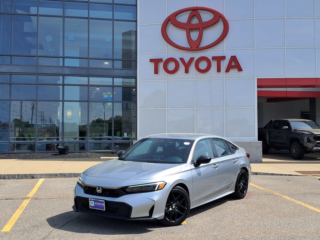 Silver 2025 Honda Civic Sedan Front-Wheel Drive Continuously Variable Transmission
