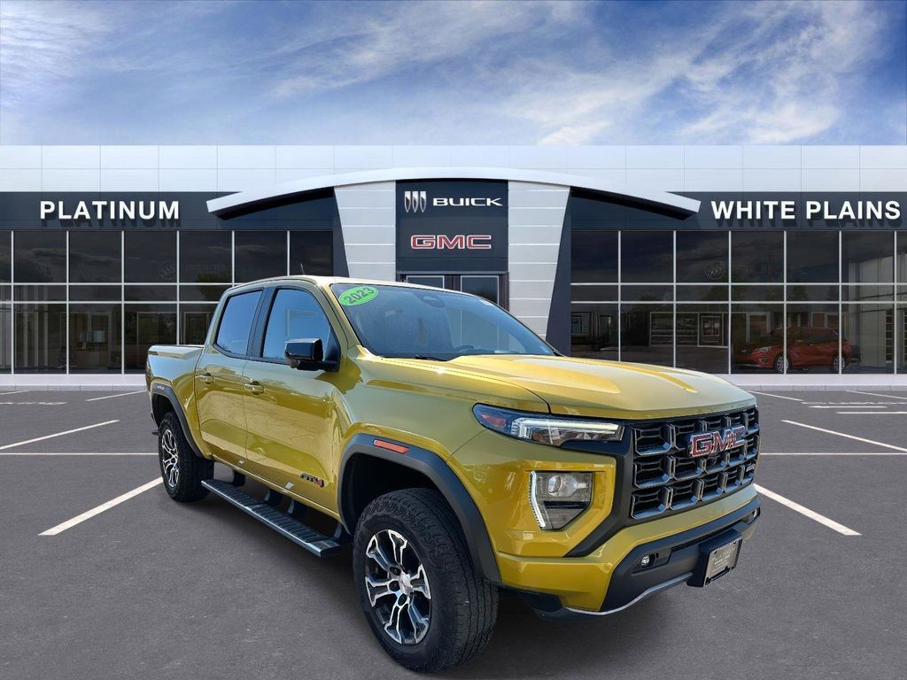 Solar Flare Metallic 2023 GMC Canyon AT4 Crew Cab 4WD Pickup Truck Four-Wheel Drive 8-Speed Automatic