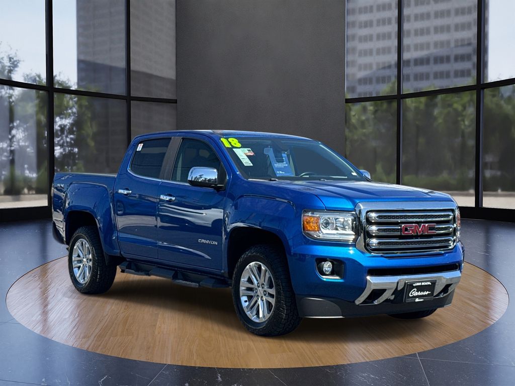 Marine Blue Metallic 2018 GMC Canyon SLT Crew Cab 4WD Pickup Truck Four-Wheel Drive 8-Speed Automatic