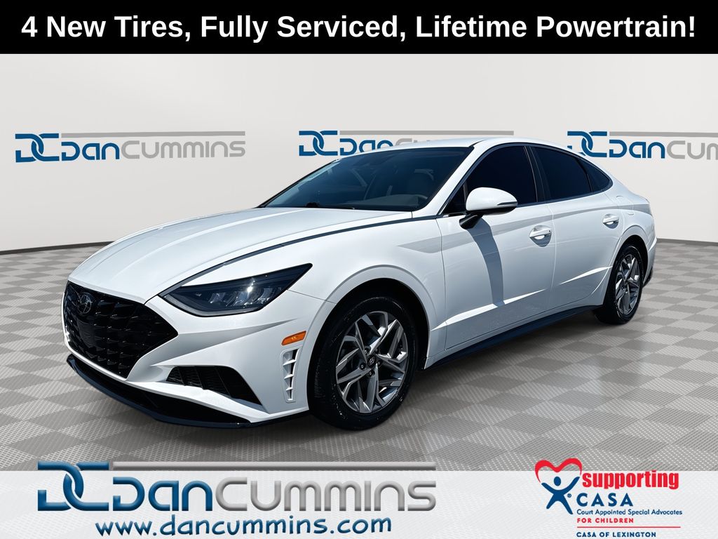 Serenity White 2023 Hyundai Sonata Sedan Front-Wheel Drive 8-Speed Automatic
