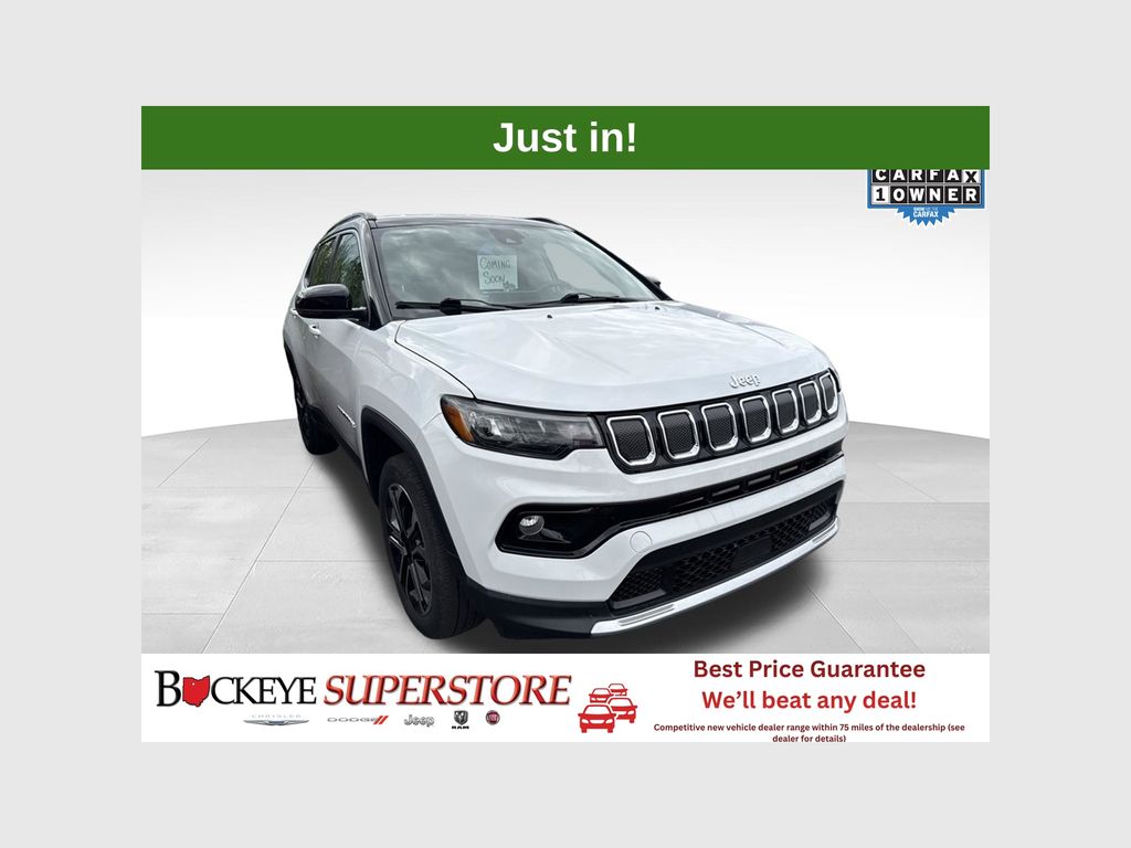 Bright White Clearcoat 2022 Jeep Compass SUV / Crossover Four-Wheel Drive 9-Speed Automatic