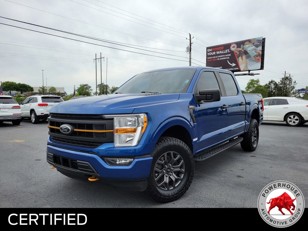 Blue Metallic 2022 Ford F-150 Pickup Truck Four-Wheel Drive Automatic