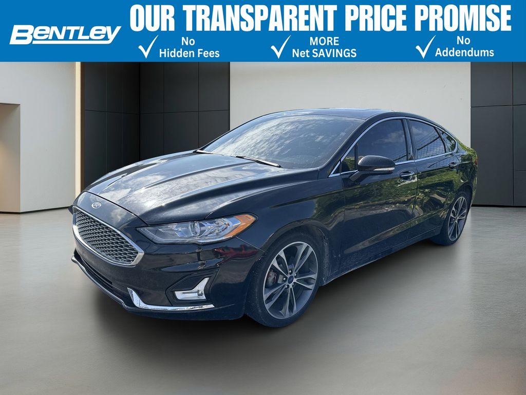 Black Metallic 2020 Ford Fusion Titanium AWD Sedan All-Wheel Drive 6-Speed Automatic