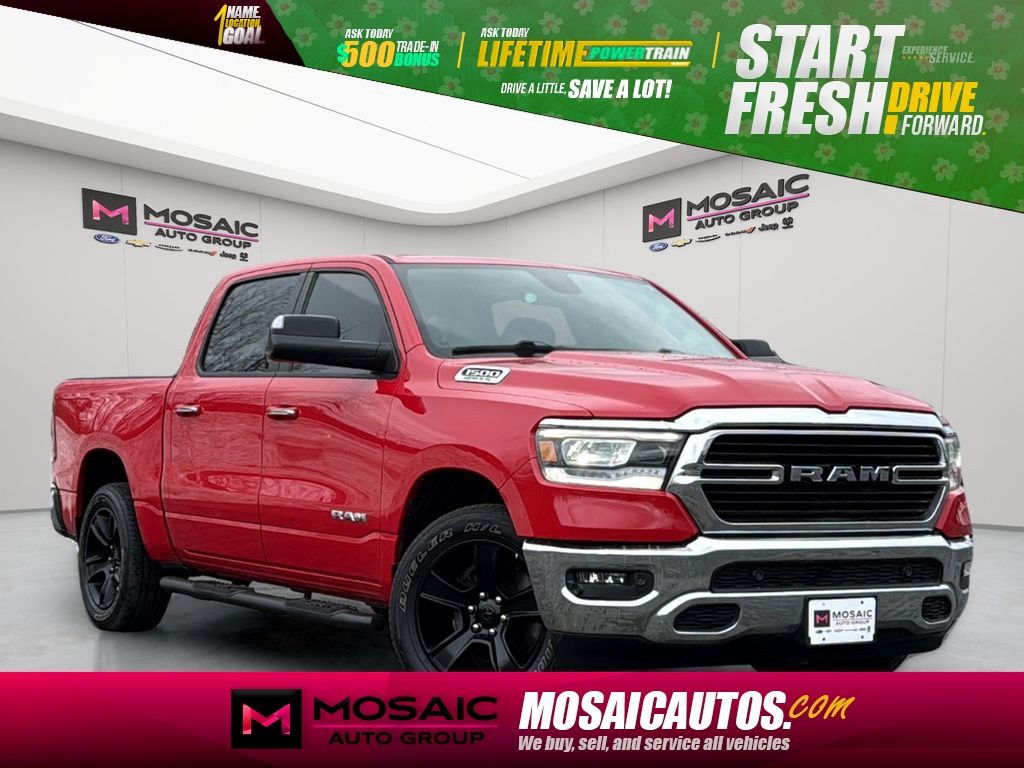 Flame Red Clearcoat 2019 RAM 1500 Big Horn Crew Cab 4WD Pickup Truck Four-Wheel Drive 8-Speed Automatic