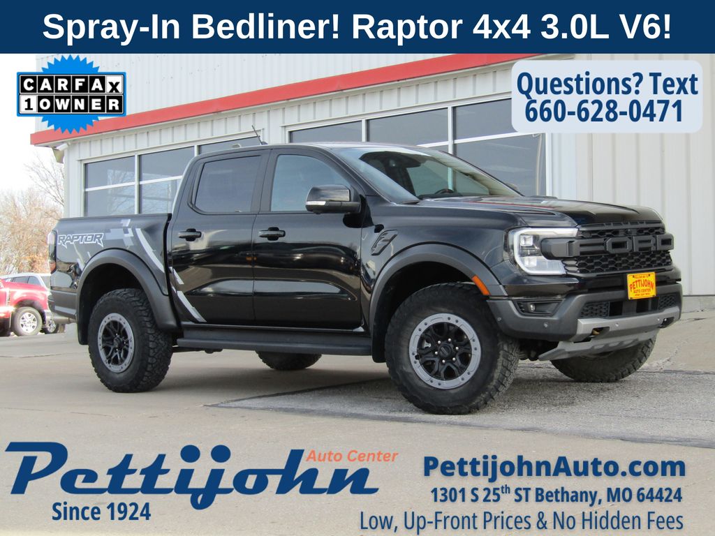 Shadow Black 2024 Ford Ranger Raptor SuperCrew 4WD Pickup Truck Four-Wheel Drive Automatic
