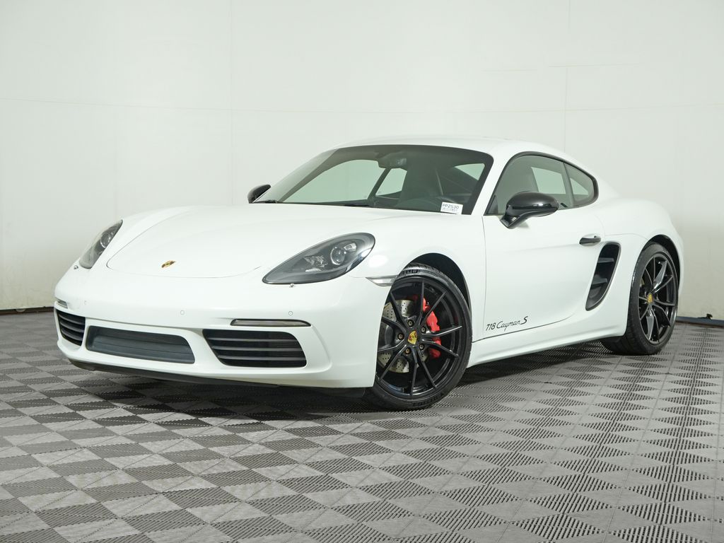 White 2018 Porsche 718 Cayman Coupe Rear-Wheel Drive 7-Speed Automatic