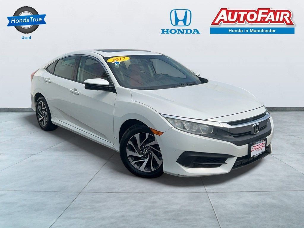 Taffeta White 2017 Honda Civic Sedan Front-Wheel Drive Continuously Variable Transmission