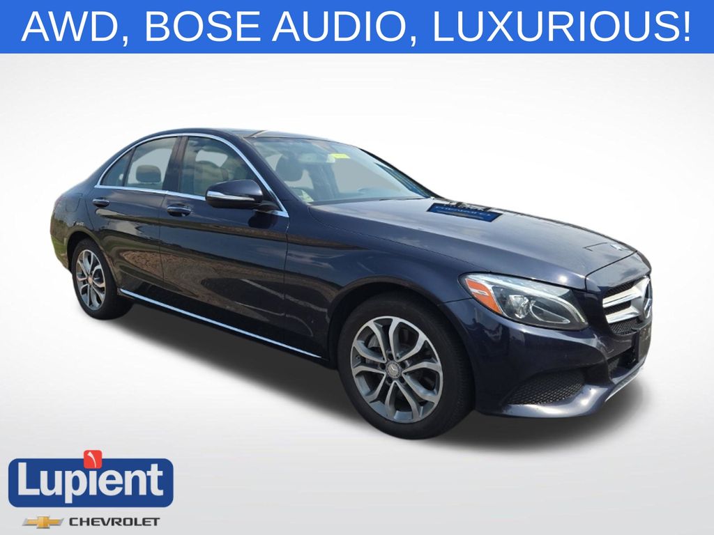 Lunar Blue Metallic 2015 Mercedes-Benz C-Class Sedan All-Wheel Drive 7-Speed Automatic