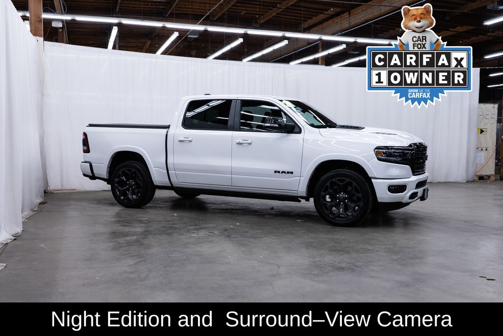 Ivory White Tri-Coat Pearlcoat 2021 RAM 1500 Limited Crew Cab 4WD Pickup Truck Four-Wheel Drive 8-Speed Automatic