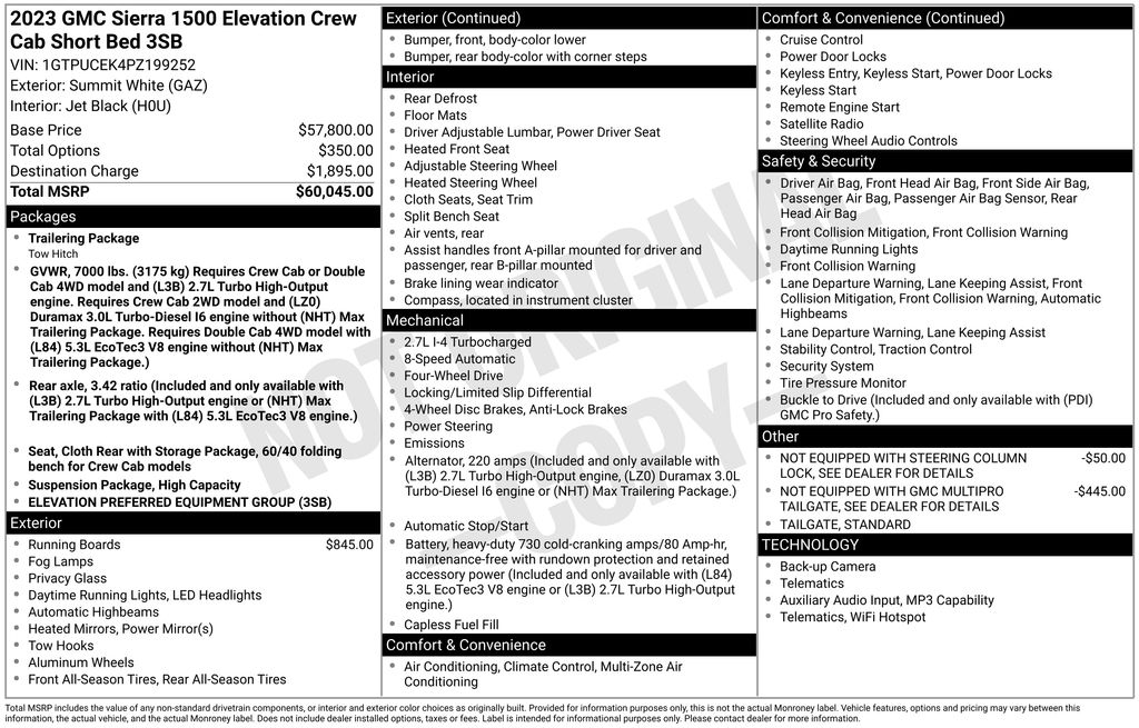 Used 2023 GMC Sierra 1500 Elevation 4D Crew Cab
