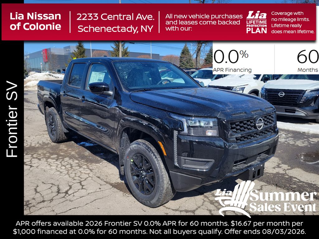 Super Black 2026 Nissan Frontier Pickup Truck Four-Wheel Drive 9-Speed Automatic Overdrive