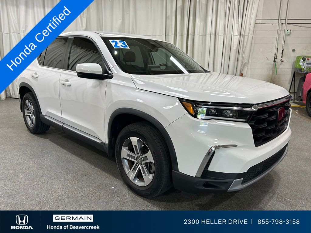 Platinum White Pearl 2023 Honda Pilot EX-L FWD with Captains Chairs SUV / Crossover Front-Wheel Drive Automatic