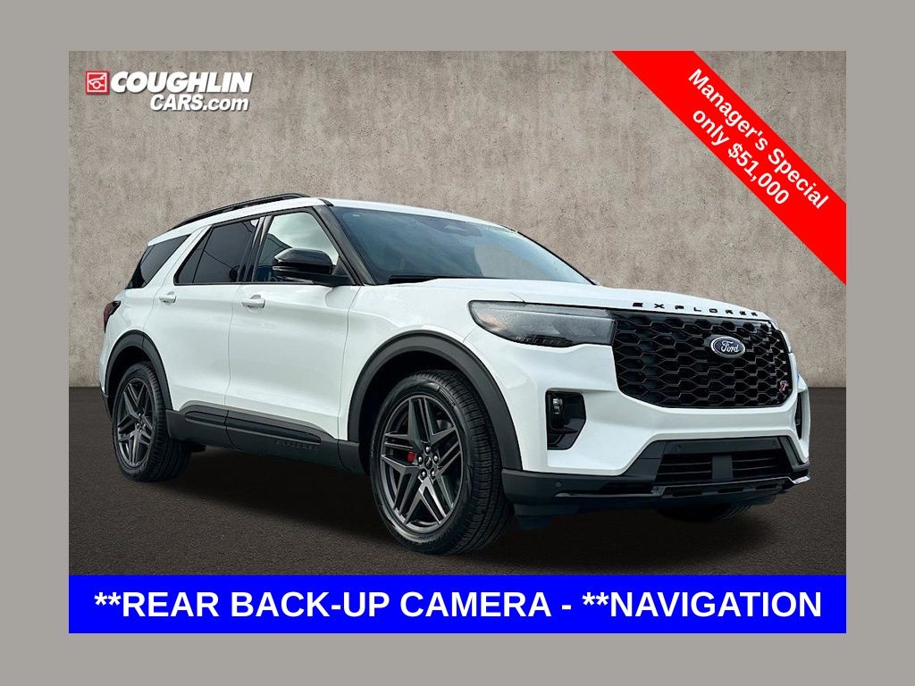 Star White Metallic Tri-Coat 2026 Ford Explorer SUV / Crossover All-Wheel Drive Automatic