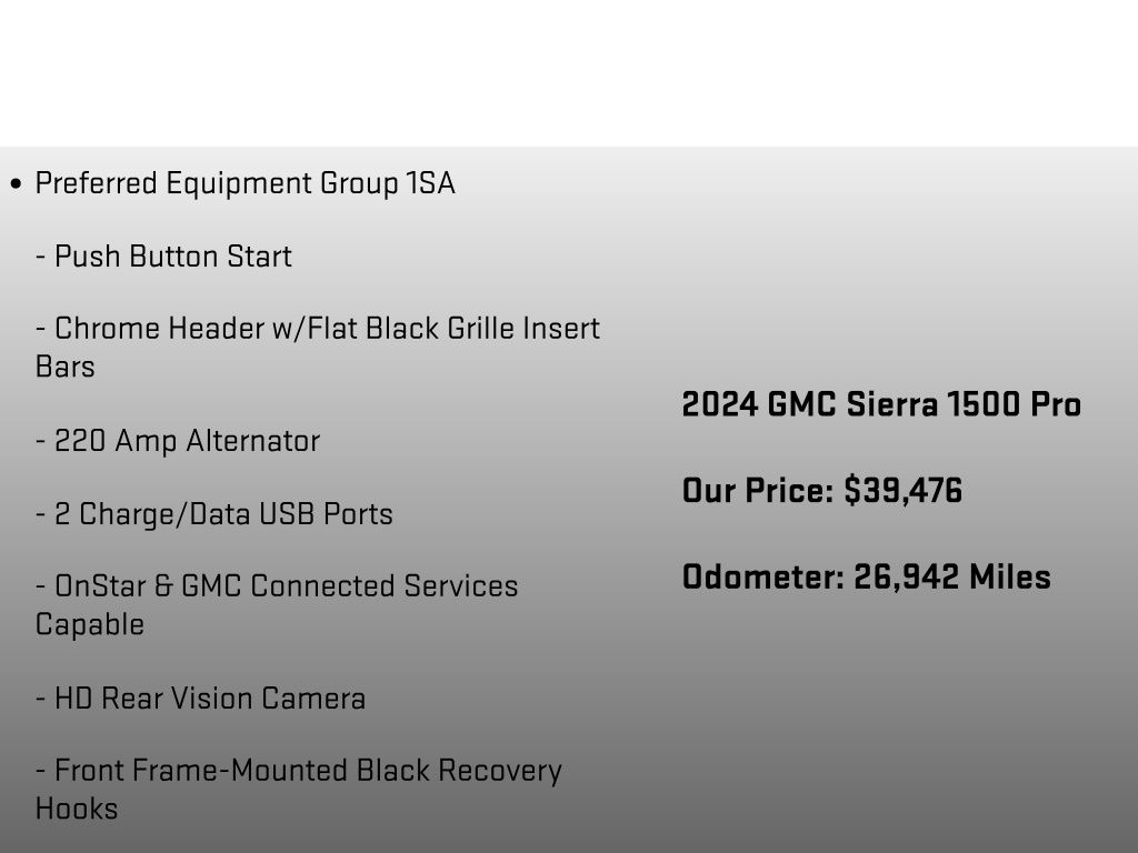 2024 GMC Sierra 1500 Pro Black at Carlisle Cadillac Buick GMC