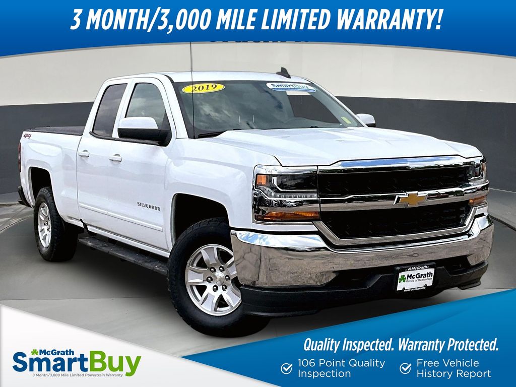 White 2019 Chevrolet Silverado 1500 Pickup Truck Four-Wheel Drive 6-Speed Automatic Overdrive