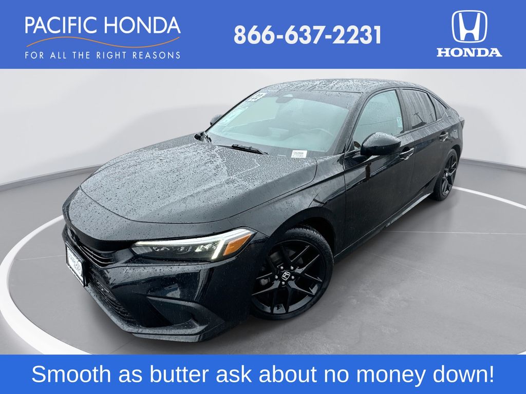 Crystal Black Pearl 2022 Honda Civic Sport FWD Sedan Front-Wheel Drive Continuously Variable Transmission