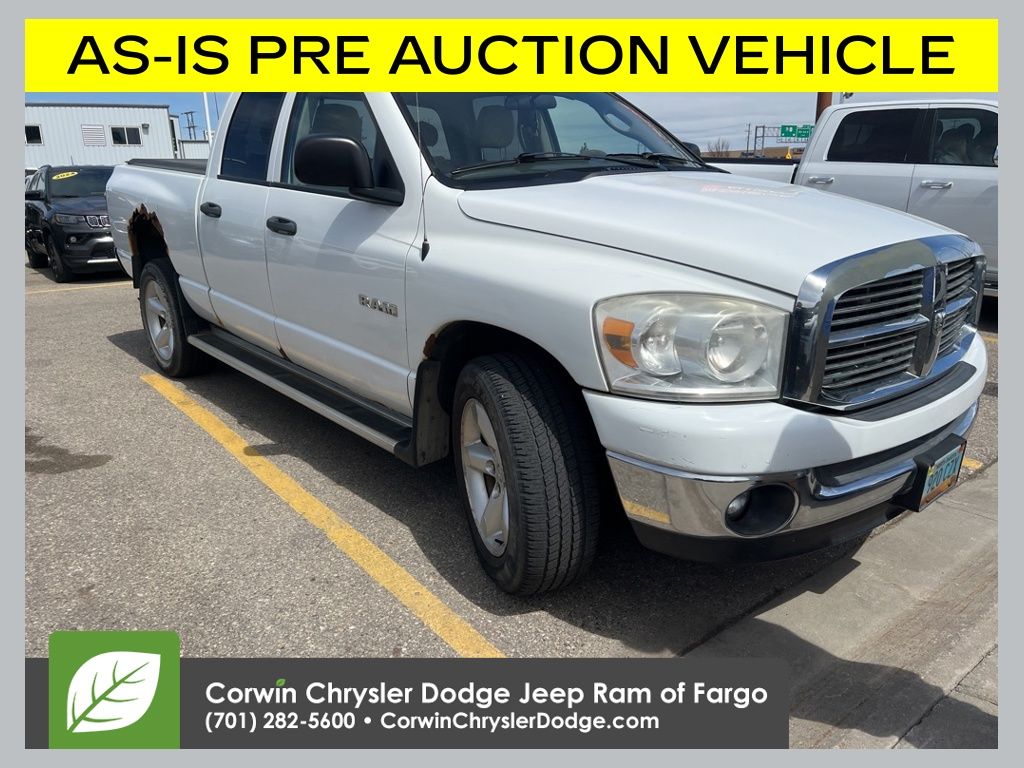 Bright White Clearcoat 2008 Dodge RAM 1500 SLT Quad Cab 4WD Pickup Truck Four-Wheel Drive 5-Speed Automatic