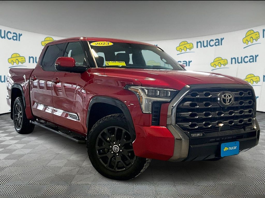 Red 2023 Toyota Tundra Platinum CrewMax Cab 4WD Pickup Truck Four-Wheel Drive Automatic