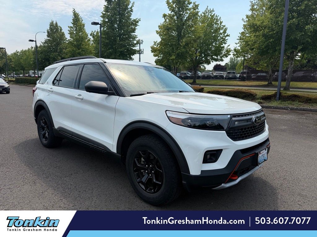 Star White Metallic Tri-Coat 2022 Ford Explorer SUV / Crossover All-Wheel Drive Automatic