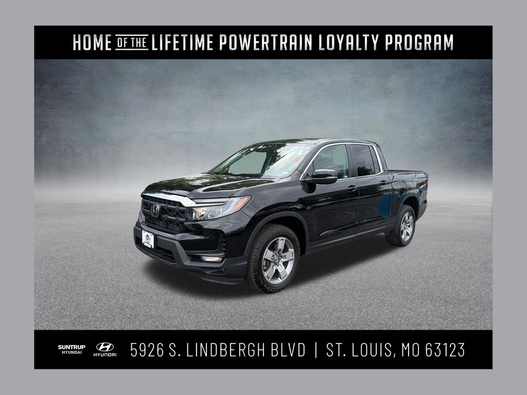 Crystal Black Pearl 2025 Honda Ridgeline Pickup Truck All-Wheel Drive 9-Speed Automatic