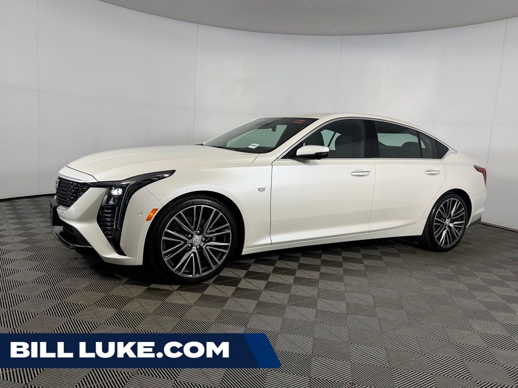 Crystal White Tricoat 2025 Cadillac CT5 Premium Luxury RWD Sedan Rear-Wheel Drive Automatic