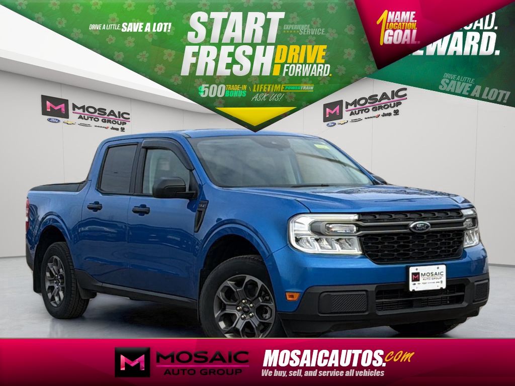 Blue Metallic 2022 Ford Maverick XLT SuperCrew AWD Pickup Truck All-Wheel Drive 8-Speed Automatic