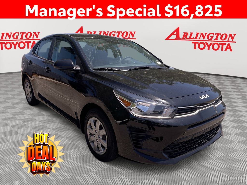 Aurora Black 2023 Kia Rio LX FWD Sedan Front-Wheel Drive Continuously Variable Transmission