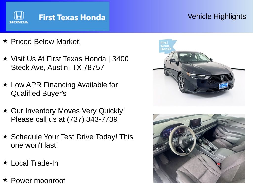 Used Car 2023 Honda Accord  Ex For Sale Under $30,000 In Austin, Texas