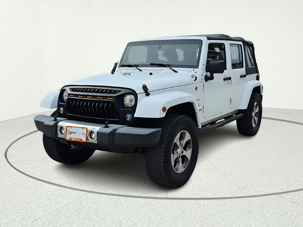 2018 Jeep Wrangler JK Unlimited Sahara White at Gullo Toyota