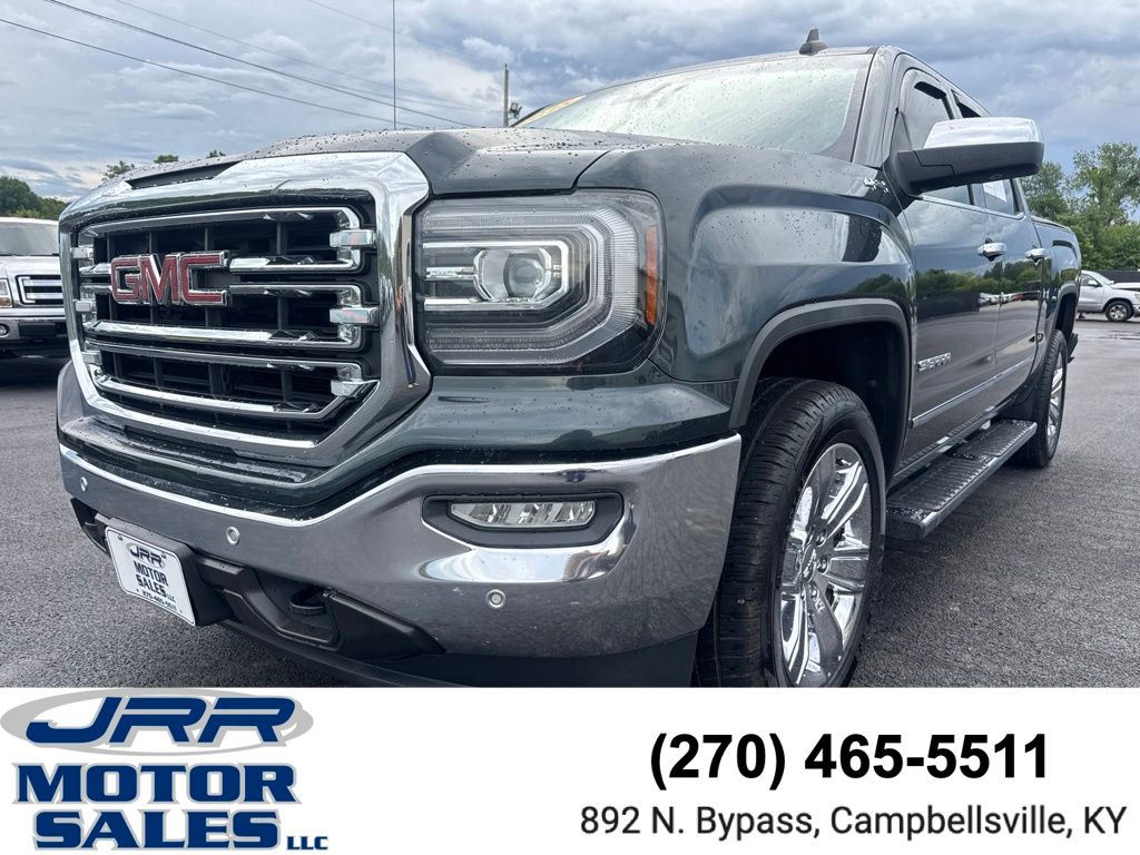 Dark Slate Metallic 2018 GMC Sierra 1500 SLT Crew Cab 4WD Pickup Truck Four-Wheel Drive 8-Speed Automatic