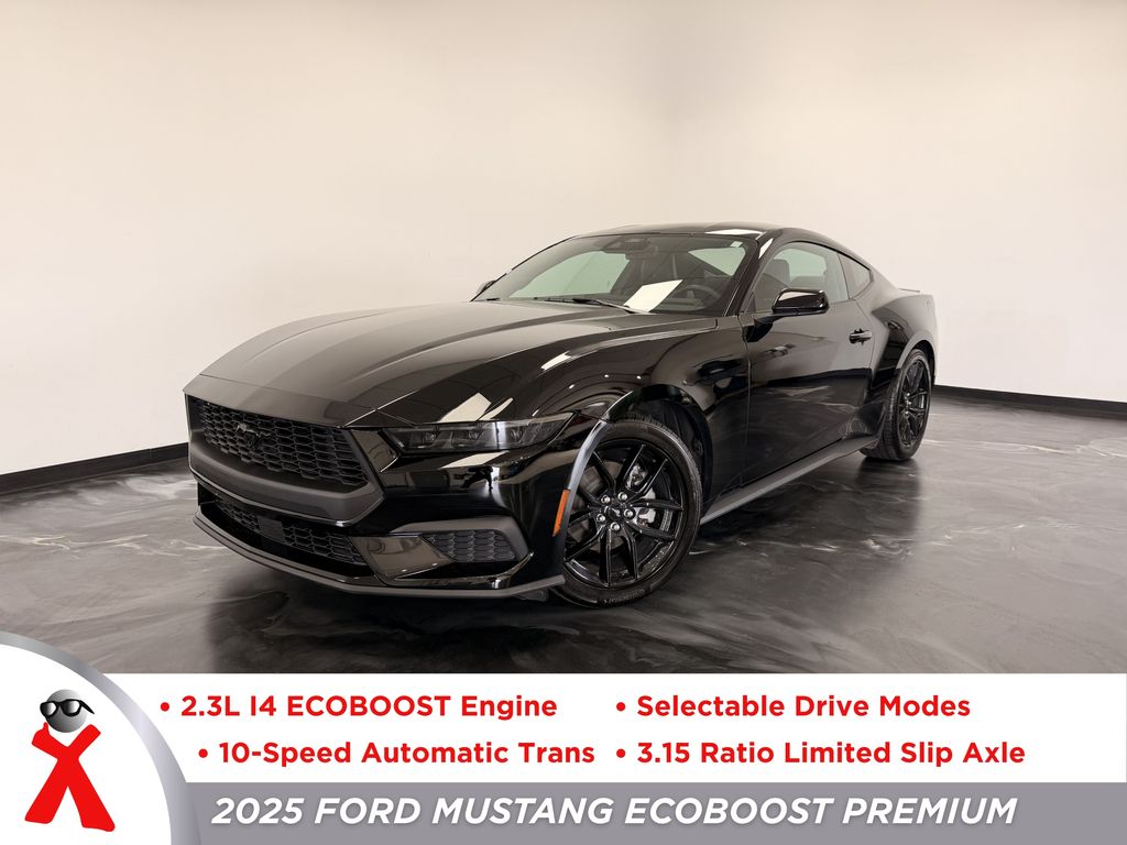 Shadow Black 2025 Ford Mustang EcoBoost Premium Fastback RWD Coupe Rear-Wheel Drive Automatic