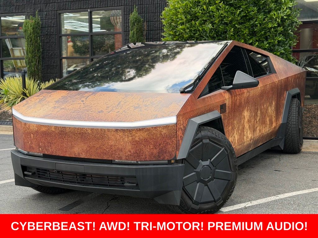Silver 2025 Tesla Cybertruck Pickup Truck All-Wheel Drive 1-Speed Automatic