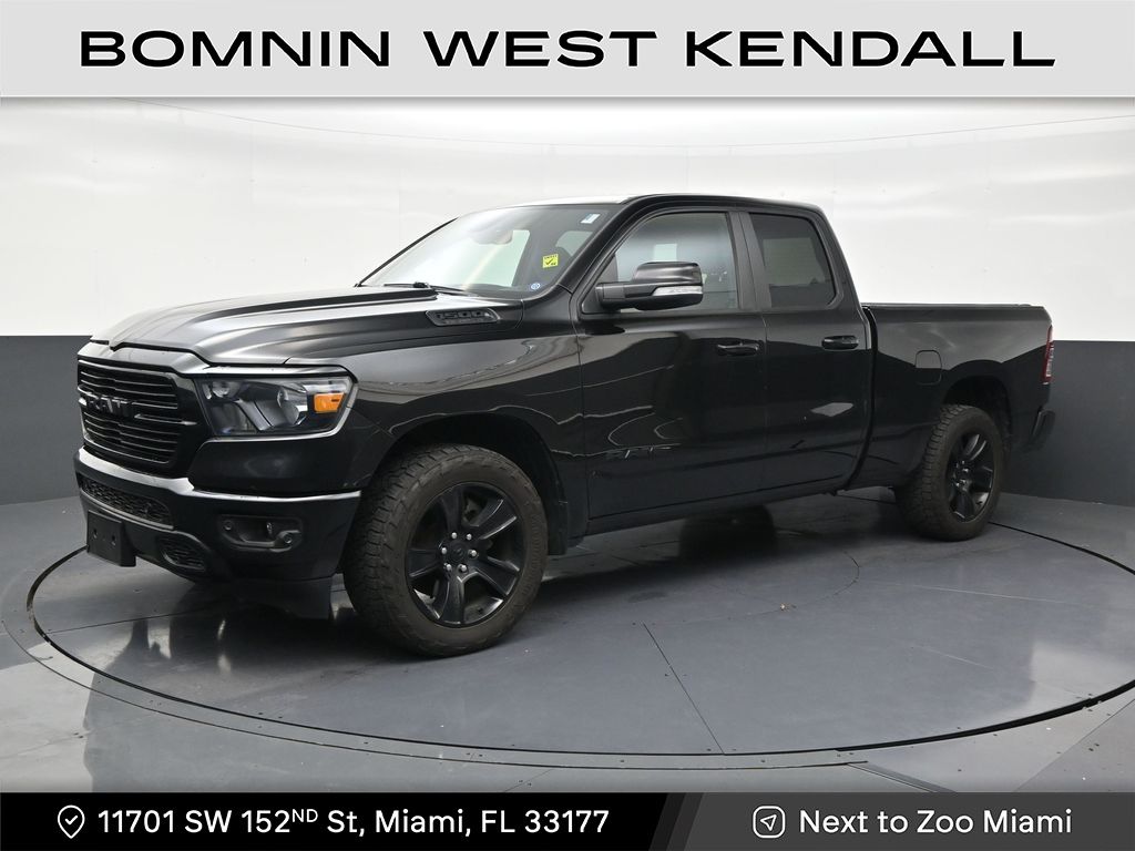 Diamond Black Crystal Pearlcoat 2021 RAM 1500 Big Horn Quad Cab 4WD Pickup Truck Four-Wheel Drive 8-Speed Automatic