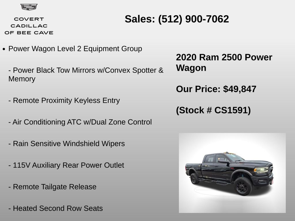 Used Car 2020 Ram 2500  Power Wagon For Sale Under $50,000 In Austin, Texas