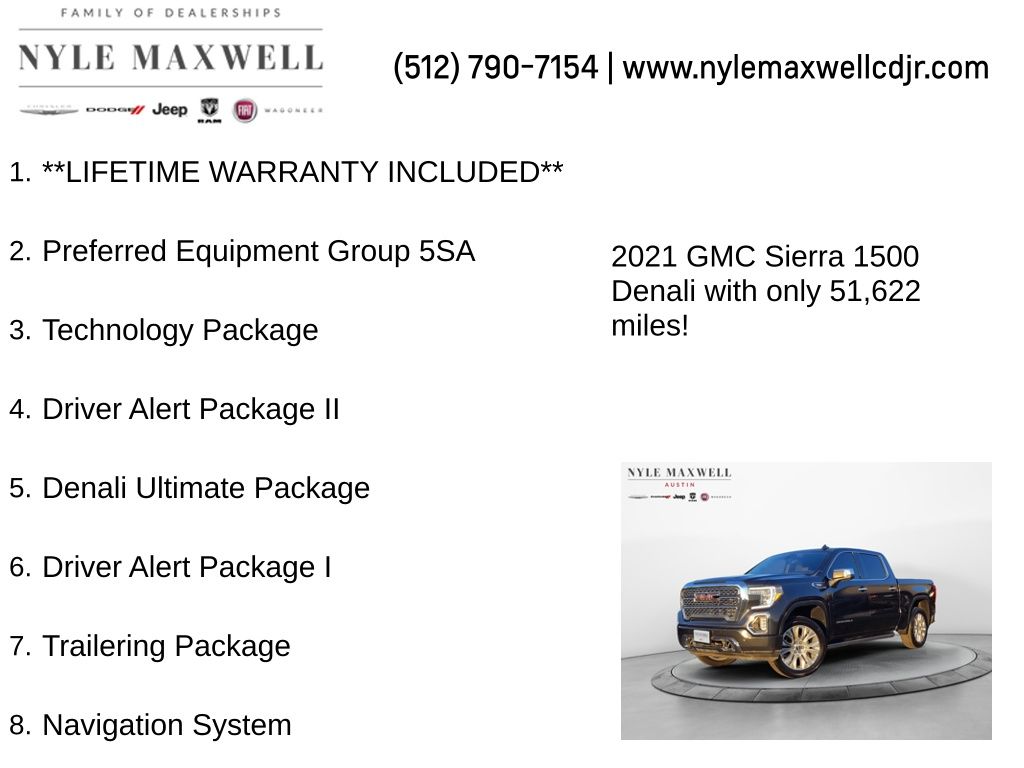 Used Car 2021 Gmc Sierra 1500  Denali For Sale Under $50,000 In Austin, Texas