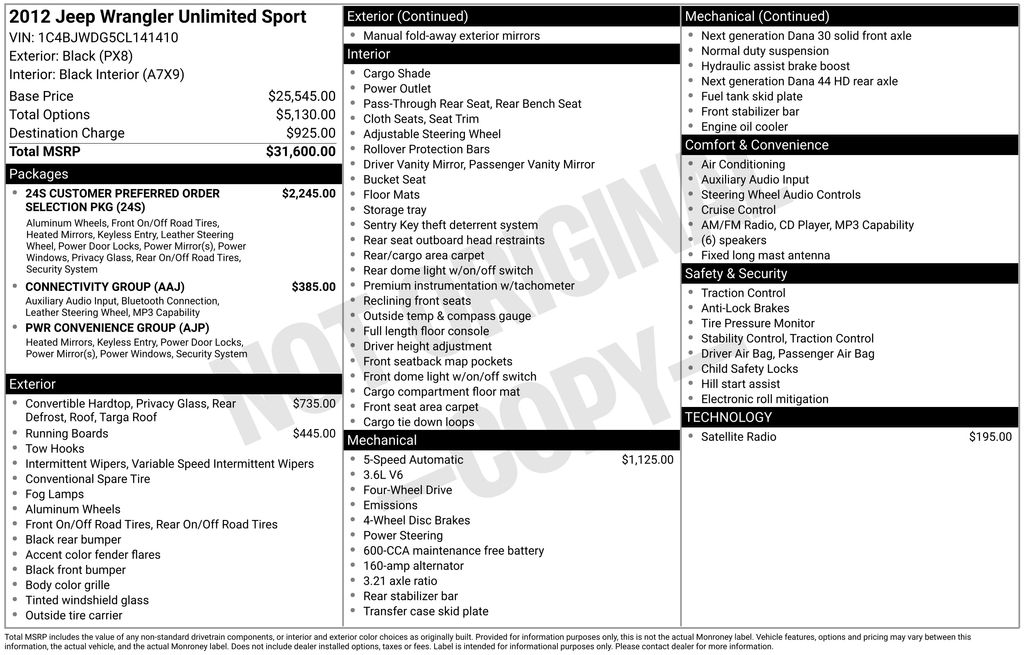 Used 2012 Black Jeep Unlimited Sport image 5
