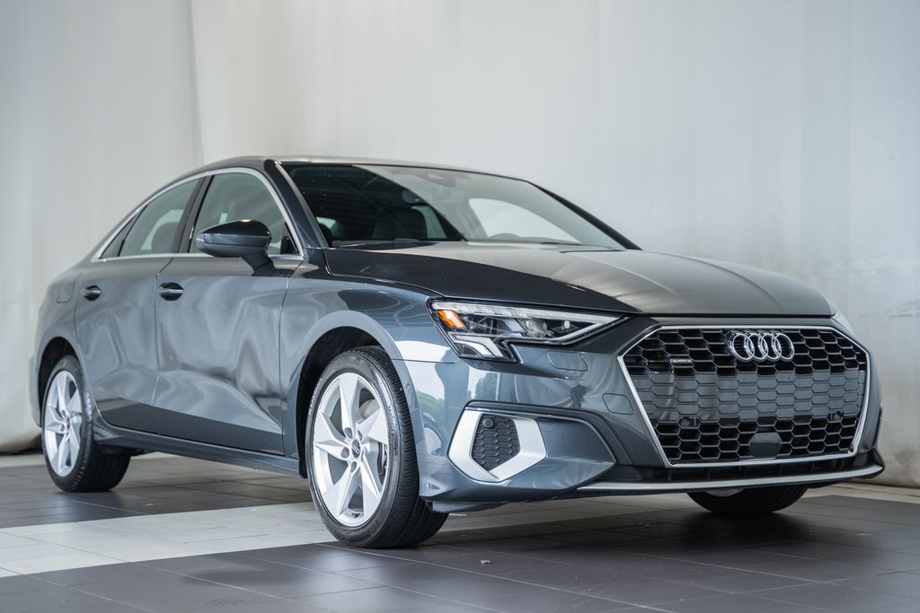 Manhattan Gray Metallic 2023 Audi A3 Sedan All-Wheel Drive 7-Speed Automatic