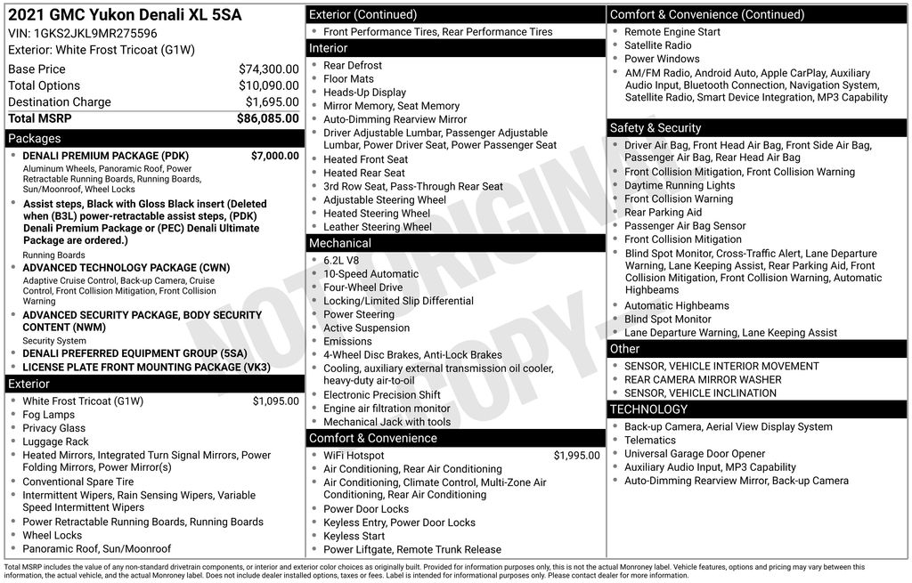 Used Car 2021 Gmc Yukon Xl  Denali For Sale Under $50,000 In Austin, Texas