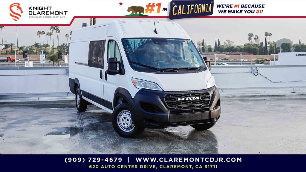 Bright White Clearcoat 2023 RAM ProMaster 3500 159 High Roof Extended Cargo Van FWD Van Front-Wheel Drive 9-Speed Automatic