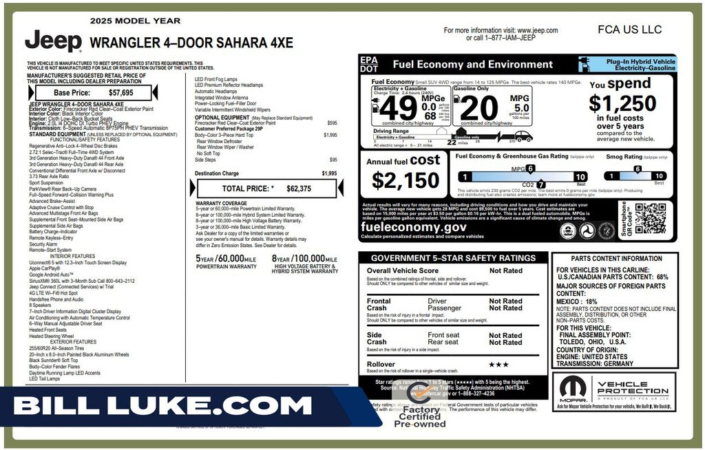 2025 Jeep Wrangler 4xe Sahara